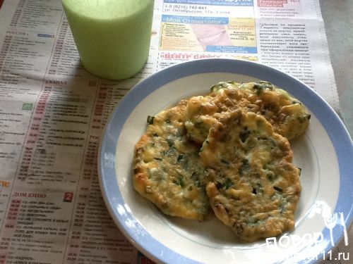 Рецепт Ленивые пирожки-оладьи с зеленым луком и яйцом (версия для печати)
